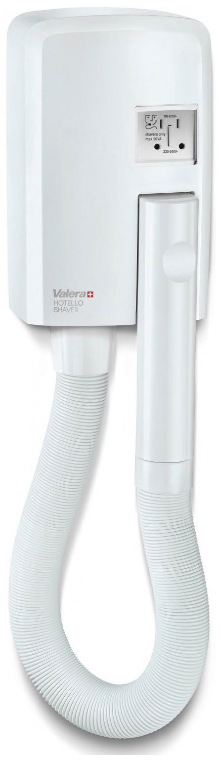 Настенный фен с розеткой для электробритвы для помещений с повышенной влажностью Valera Hotello Super AC Shaver 1400W 832.02/RT