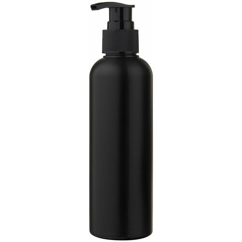 Флакон черный с черным дозатором для мыла, шампуня, бальзама, геля, крема, масла - 200мл. (16 штук)