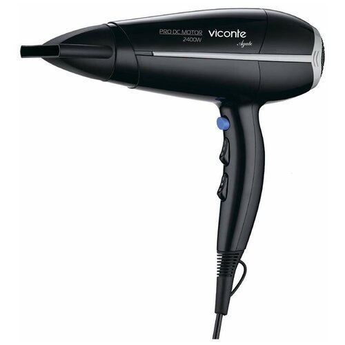 Фен для волос Viconte 2400 Вт для сушки и укладки с насадками диффузор и концентратор