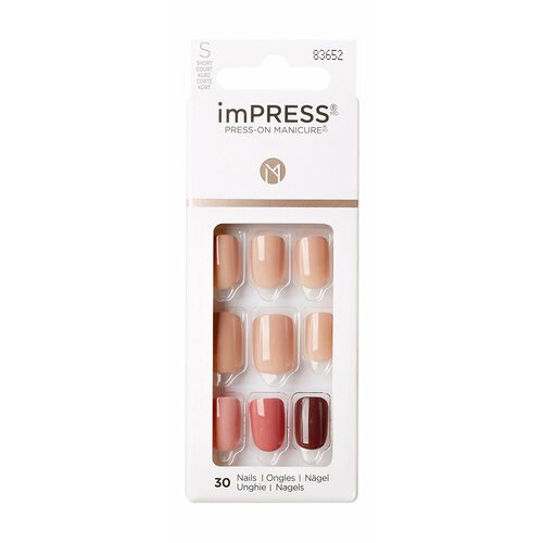 Твердый лак для ногтей короткой длины / Kiss Impress Color Press-On Manicure False Nails