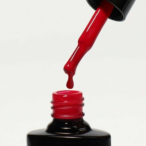 Гель лак для ногтей, «CLASSIC COLORS», 3-х фазный, 8мл, LED/UV, цвет огненно-красный (123)