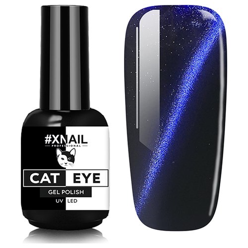 Гель лак XNAIL PROFESSIONAL Cat Eye кошачий глаз, магнитный, камуфлирующий, для дизайна ногтей, 10 мл, № 30