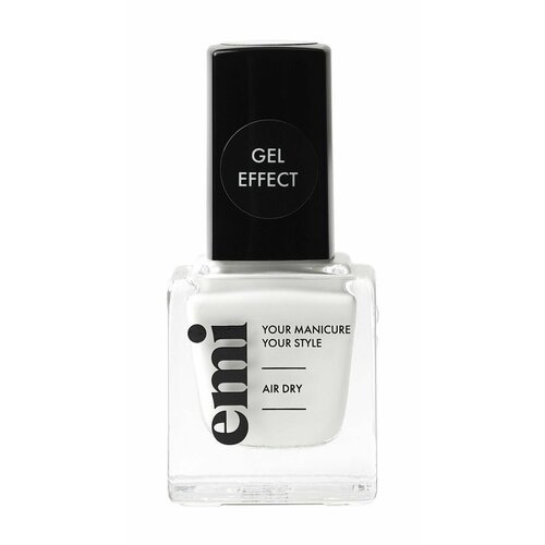 Ультрастойкий лак для ногтей с гелевым эффектом / 1 Снежно-белый / Emi Ultra Strong Nail Polish Gel Effect