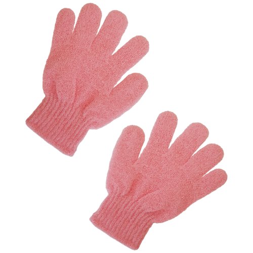 Перчатка для пилинга массажная, розовая, KF 2 шт.