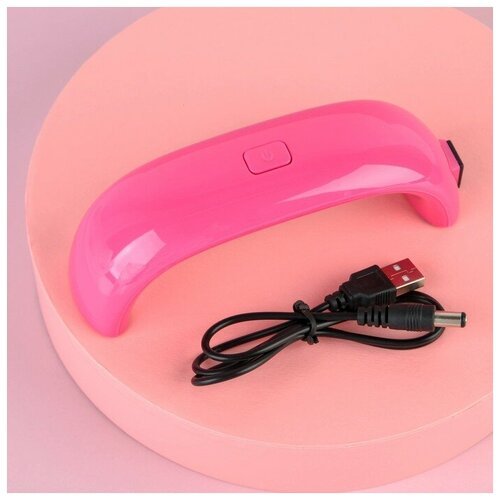 LED-лампа для сушки ногтей, 9 Вт, USB, цвет розовый