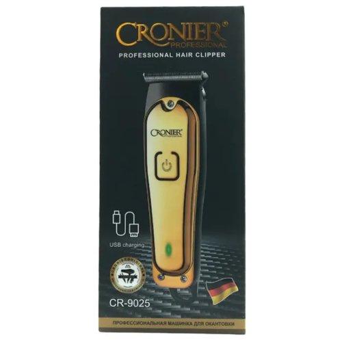 Машинка для стрижки CRONIER CR-9025/ Триммер для стрижки желтый, золотой