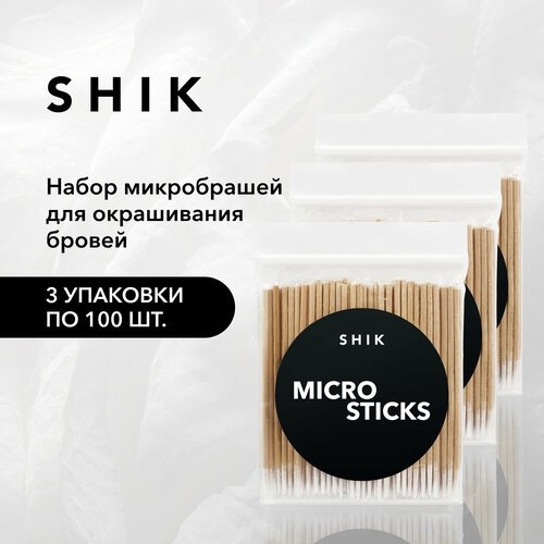 SHIK Микробраши деревянные для оформления бровей 300 шт MICRO STICKS