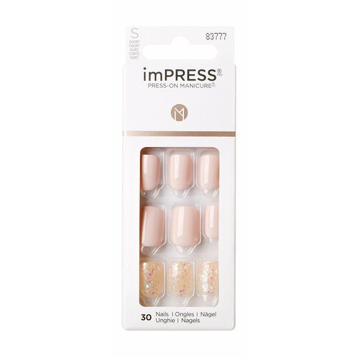 Твердый лак для ногтей короткой длины / Kiss Impress Color Press-On Manicure False Nails