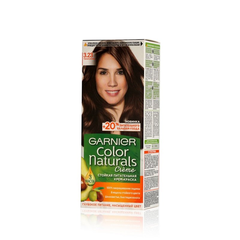 Стойкая крем - краска Garnier Color Naturals для волос 3.23 Темный шоколад