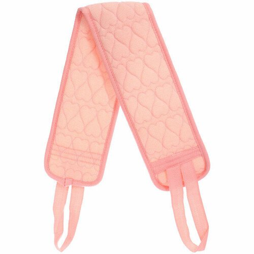 Мочалка для тела жёсткая «Premium - Dalila», цвет светло - розовый, 10*80см (ZIP пакет)