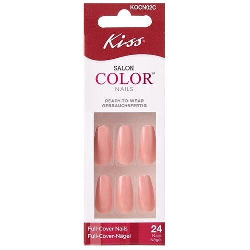 Kiss Набор накладных ногтей без клея, средняя длина Карамелька 24 шт KOCN02C