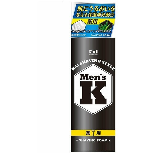 KAI Пена для бритья с протеинами шелка и экстрактом алоэ 220 г