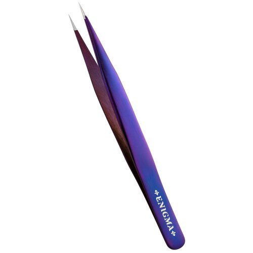 Пинцет прямой с ручной заточкой extra-sharp ENIGMA Purple metallic