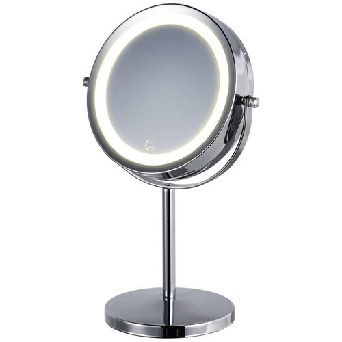 Зеркало косметическое c x7 увеличением и LED подсветкой HASTEN - HAS1811, silver