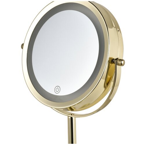 Зеркало косметическое c x7 увеличением и LED подсветкой HASTEN - HAS1812, yellow gold