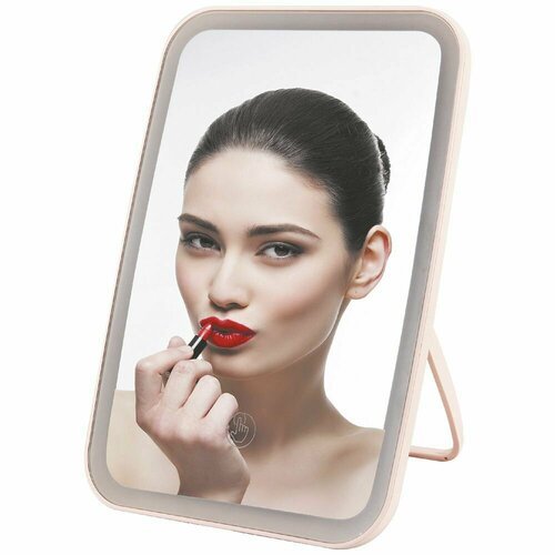 Зеркало для макияжа с подсветкой Viconte настольное косметическое 3 режима работы освещения (теплый белый естественный) сенсорная кнопка переключения