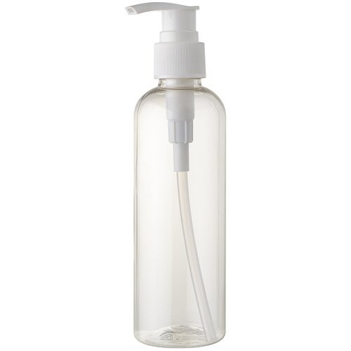 Флакон прозрачный с белым дозатором для мыла, шампуня, бальзама, геля, крема, масла - 250мл. (2 штуки)
