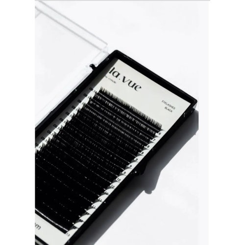 Черные ресницы LA VUE BLACK C 0.10 9 mm одна длина (16 линий)
