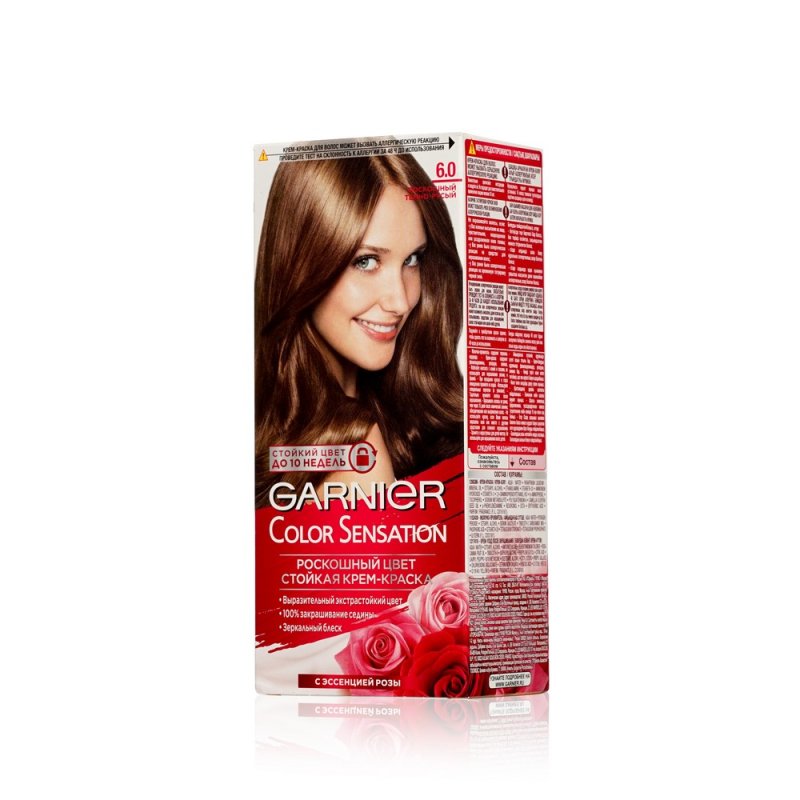 Крем - краска Garnier Color Sensation стойкая для волос 6.0 Роскошный темно-русый