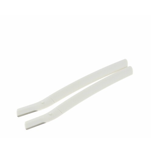 Dewal Beauty бритва для бровей со съемным лезвием 2 шт/уп, 13 см, пластик/металл, цвет белый (BDB-204)