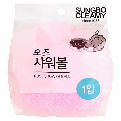 Мочалка для тела синтетическая SungBo Cleamy Flower Ball Rose Shower Ball