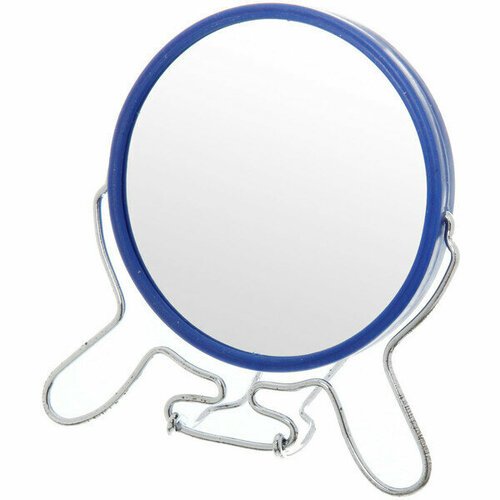 Зеркало настольное в пластиковой оправе «Практика» круг, подвесное, двухстороннее d-9,5см