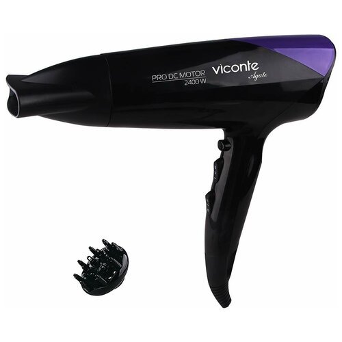 Фен Viconte VC-3725, черный/фиолетовый
