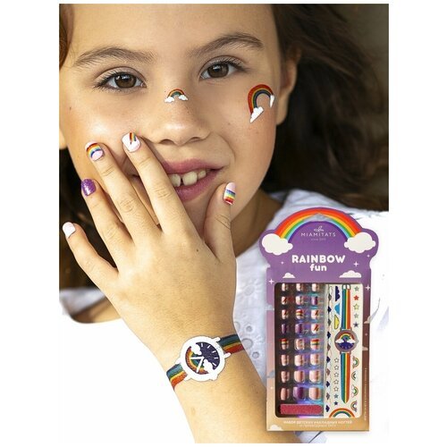 MIAMITATS Набор детский накладные ногти с переводными татуировками Rainbow fun