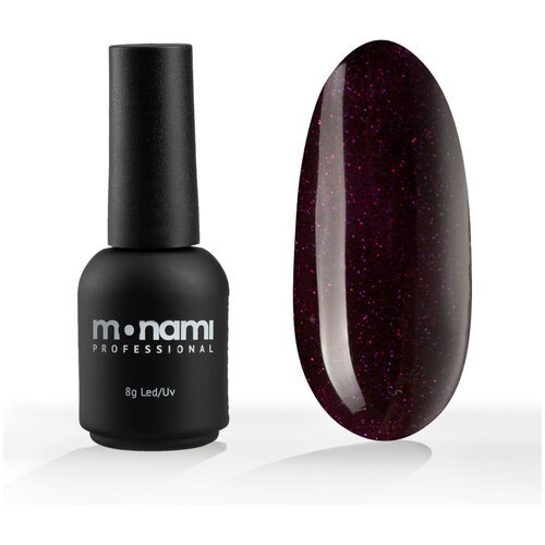 Гель-лак для ногтей Monami Main color 6, цвет бургунди, с фиолетовыми и пурпурными блестками, 8 г