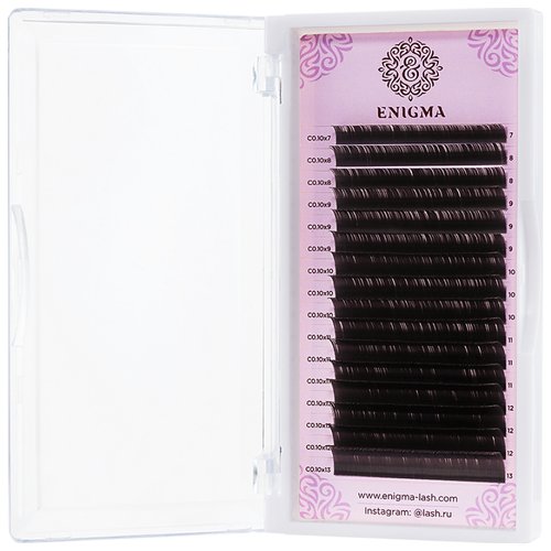 Enigma Ресницы для наращивания цвет 'Мокка' микс 0,10/D/7-13mm (16 линий) / Энигма