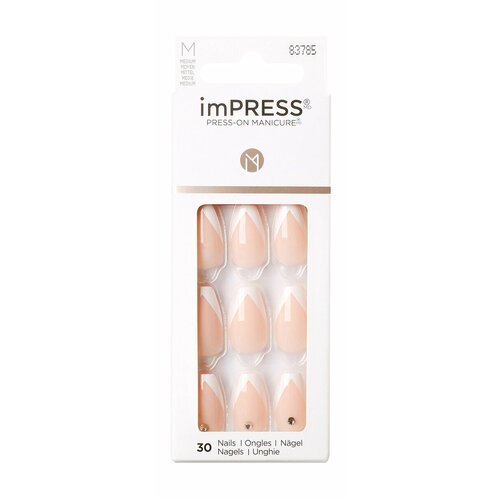 Твердый лак для ногтей средней длины / Kiss Impress Color Press-On Manicure False Nails
