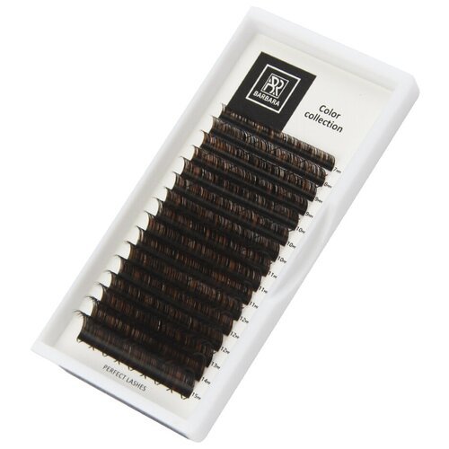 BARBARA Темно-коричневые ресницы для наращивания Горький шоколад mix 0,10 / C+ / 7-12 mm / Ресницы Барбара коричневые микс 0.10 С+ 7-12мм